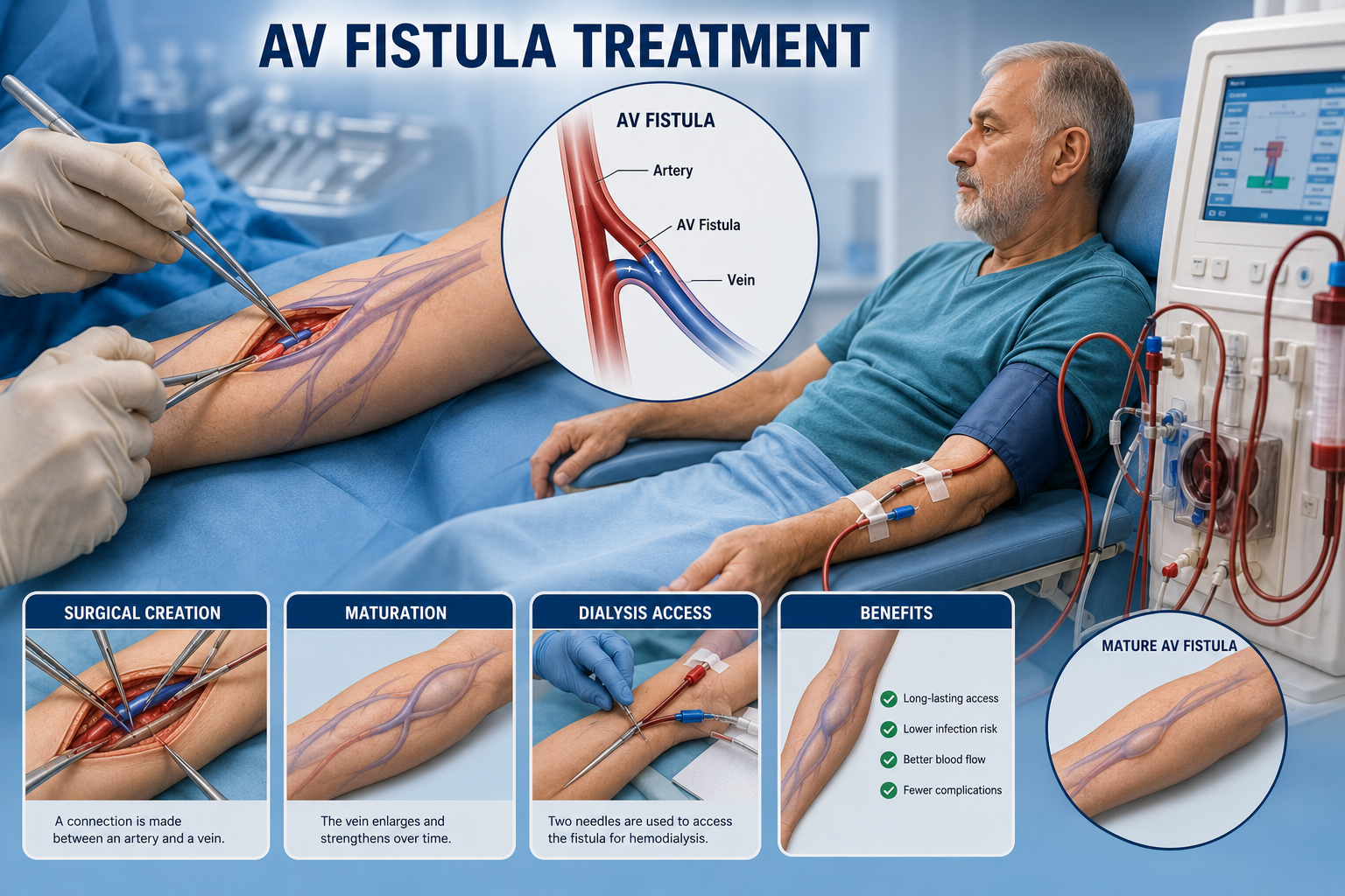 Vascular Surgery AV fistula creation dialysis access surgery Regal Hospital North Bangalore