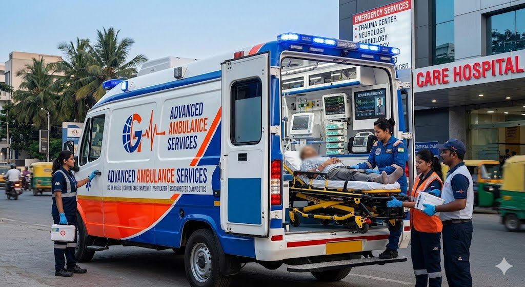 Accident & Emergency advanced 24 hour ambulance service North Bangalore Regal Hospital