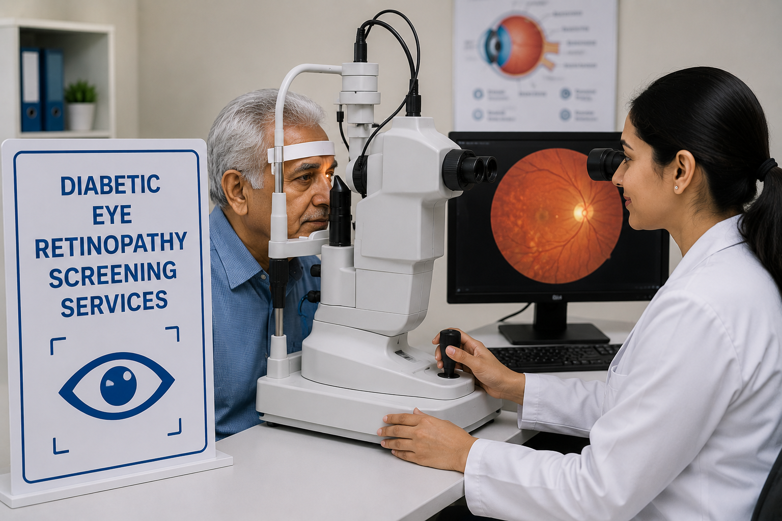 Diabetic eye retinopathy screening test Regal Hospital North Bangalore