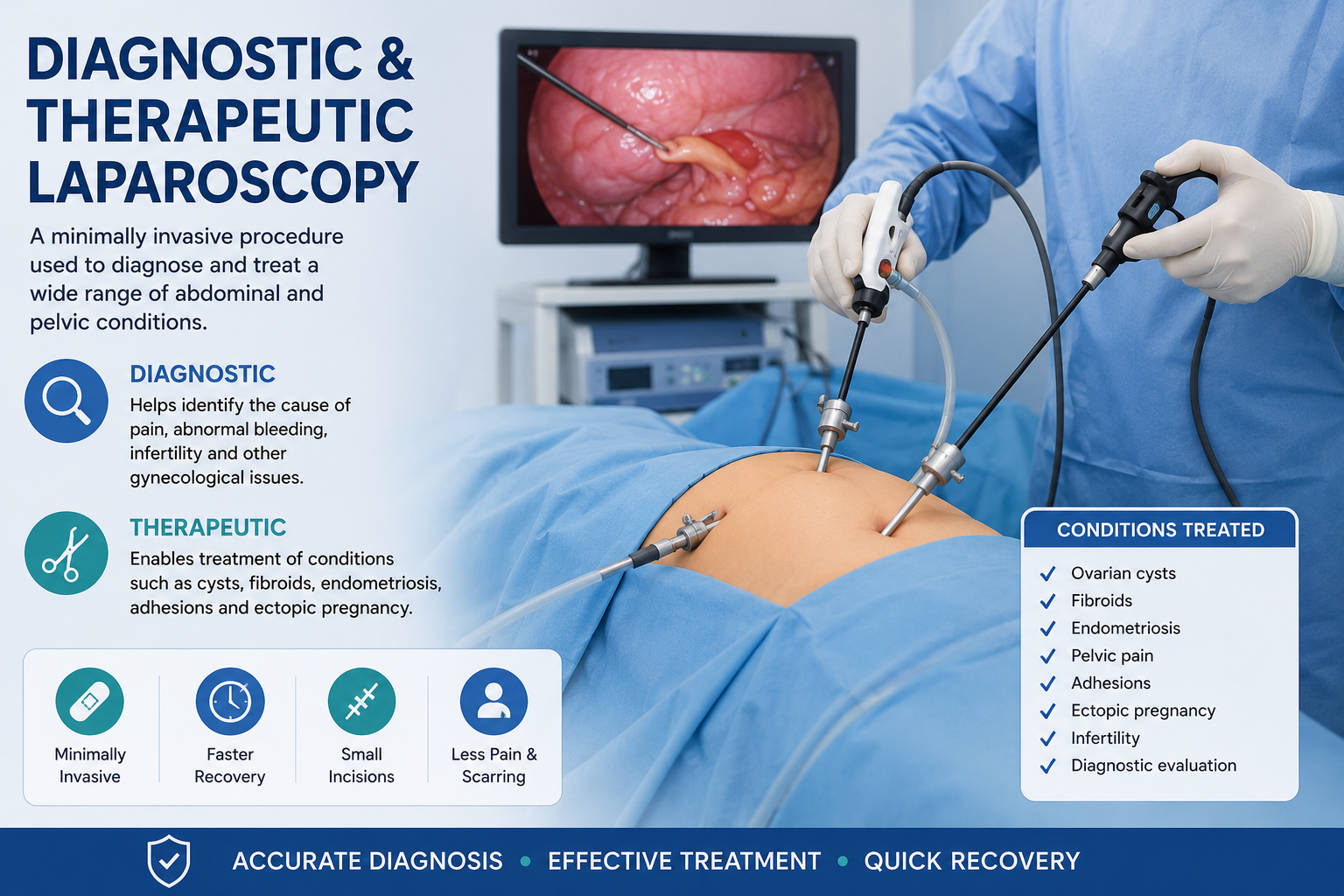 Diagnostic therapeutic laparoscopy gynaecology Regal Hospital North Bangalore