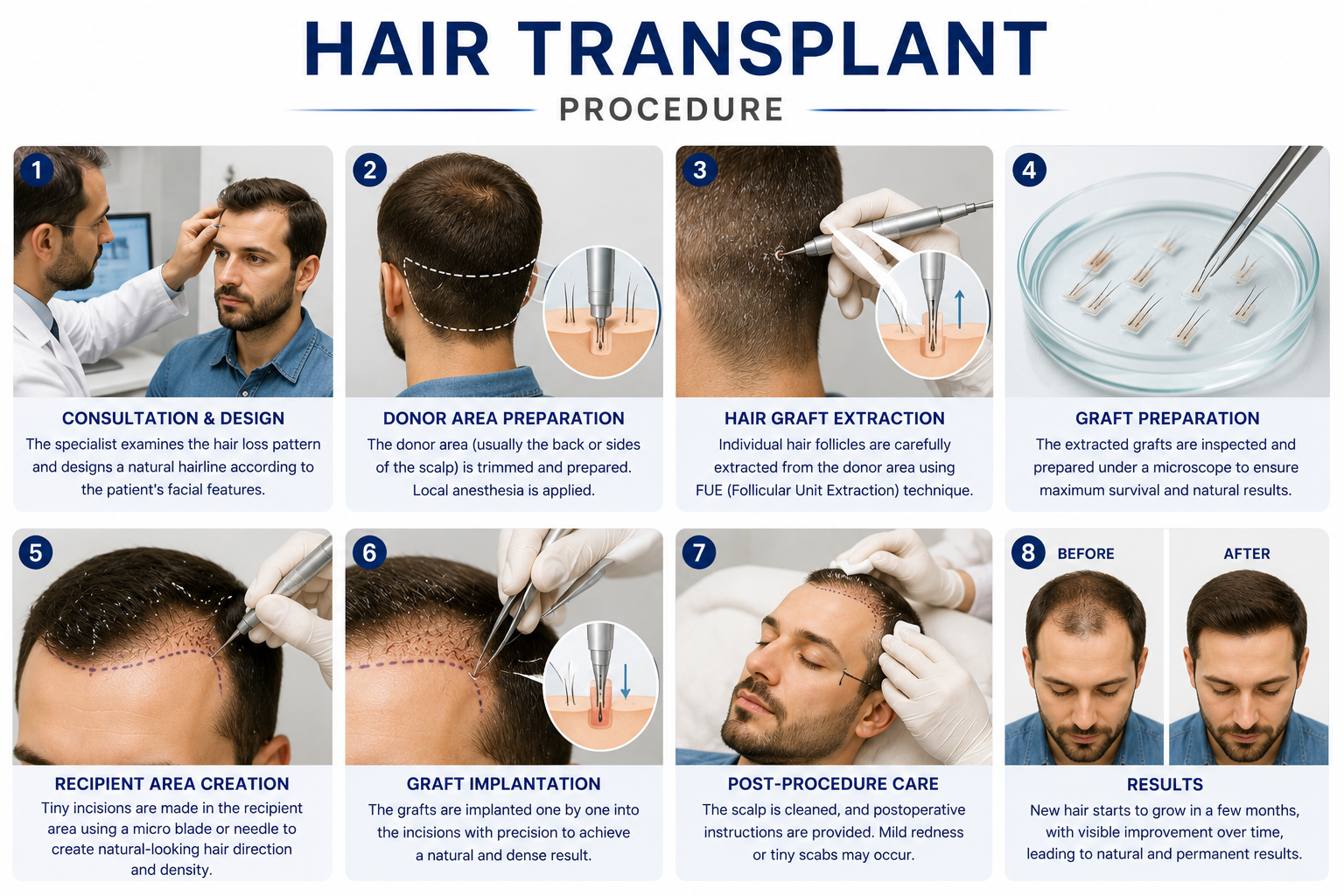 Hair transplant restoration cosmetic procedure Regal Hospital North Bangalore