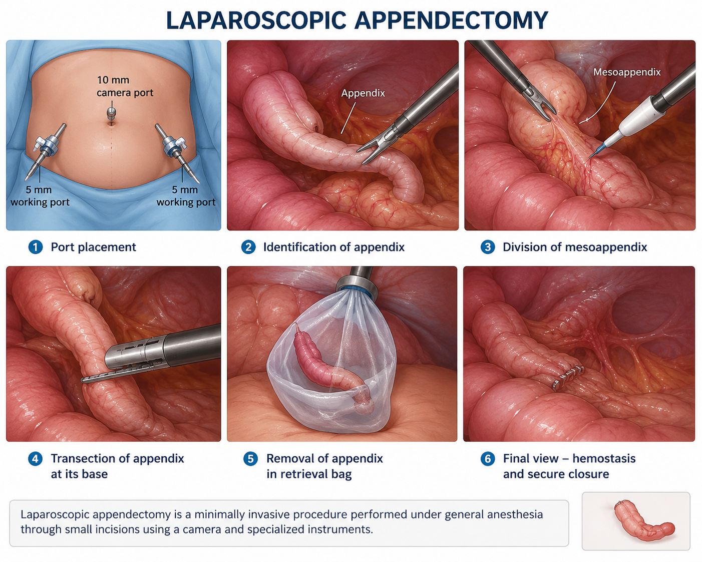 Laparoscopic appendectomy keyhole appendix surgery Regal Hospital North Bangalore