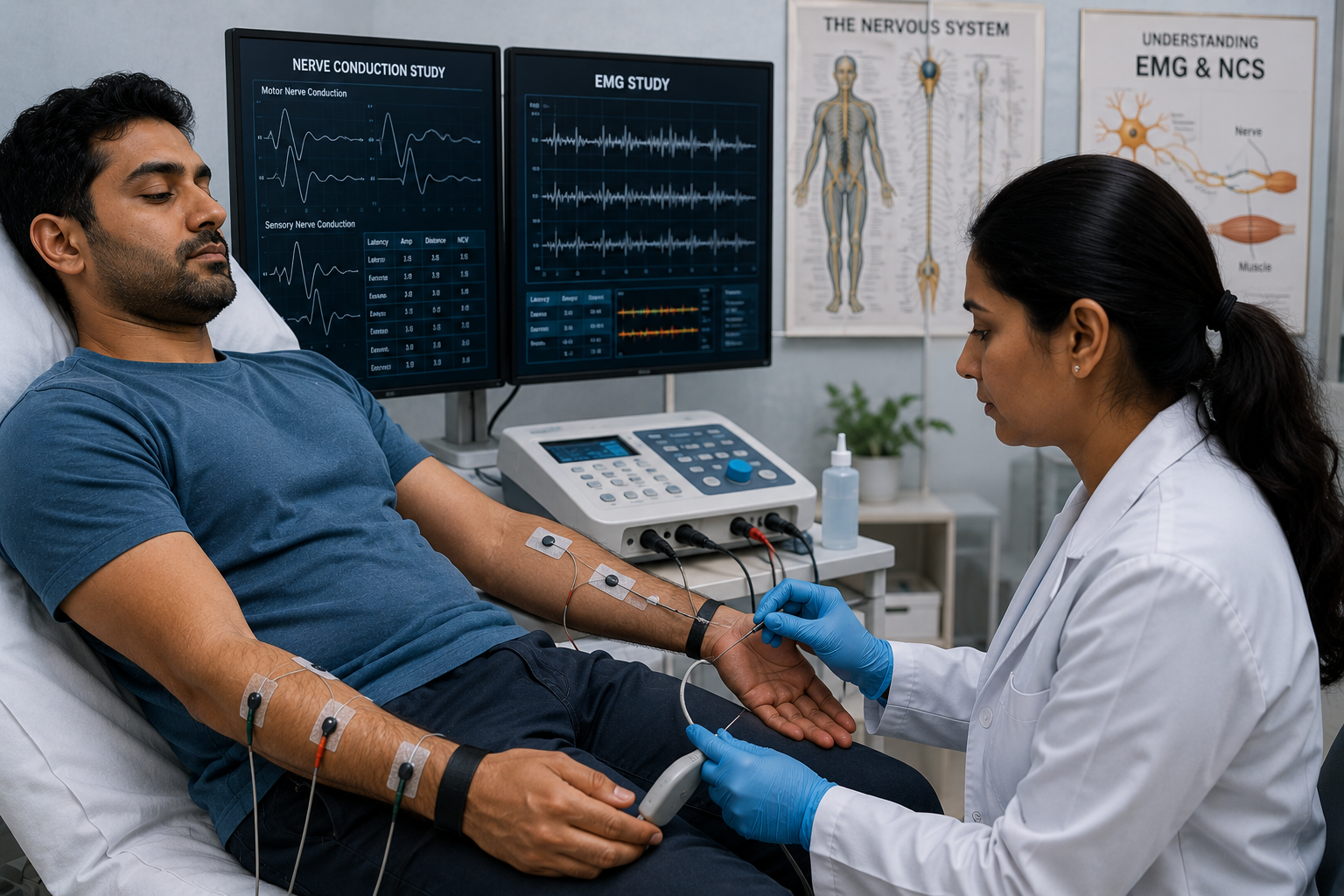 Nerve conduction study EMG test neurology Regal Hospital North Bangalore