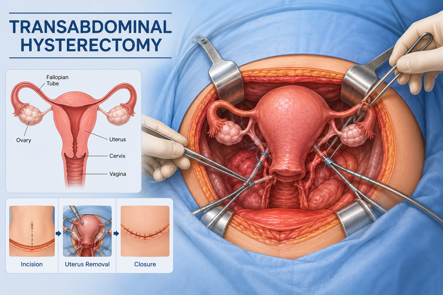 Transabdominal hysterectomy uterus removal Regal Hospital North Bangalore