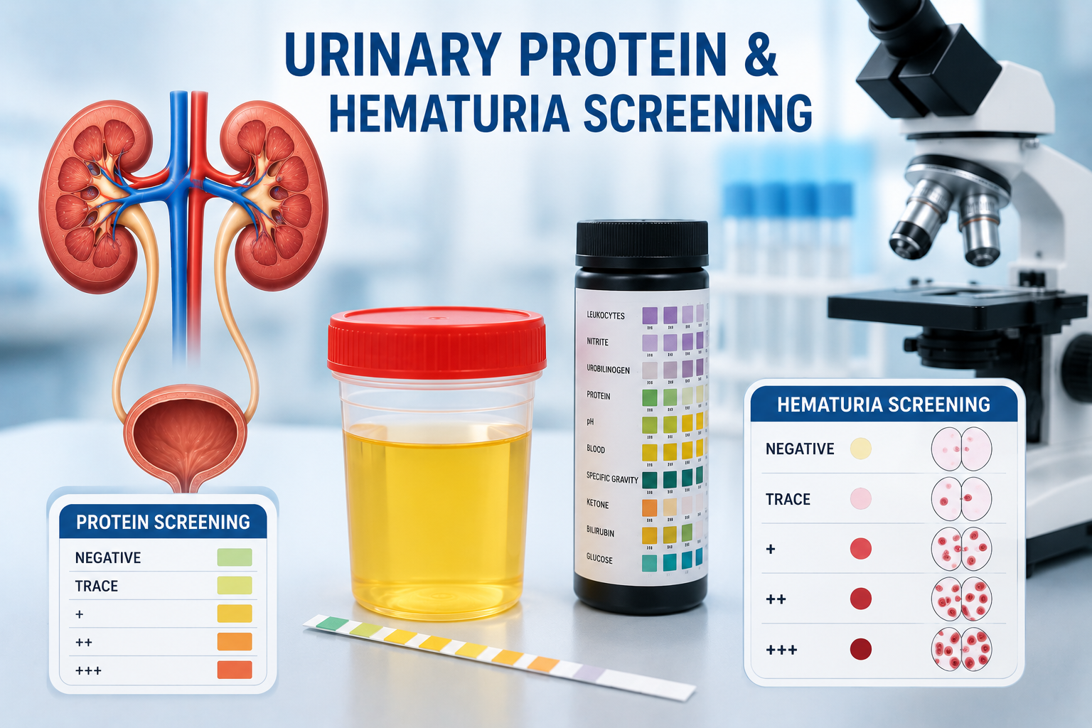 Urinary protein hematuria screening laboratory Regal Hospital Bangalore